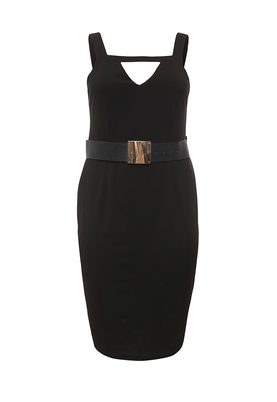 LOST INK PLUS  BAR FRONT PENCIL DRESS WITH BELT